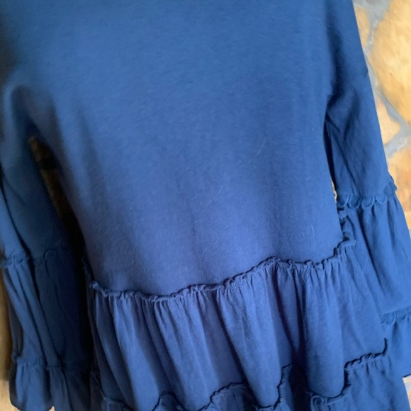 EUC Hannah Blue Knit Top with Ruffle - Size Medium - Picture 7 of 16